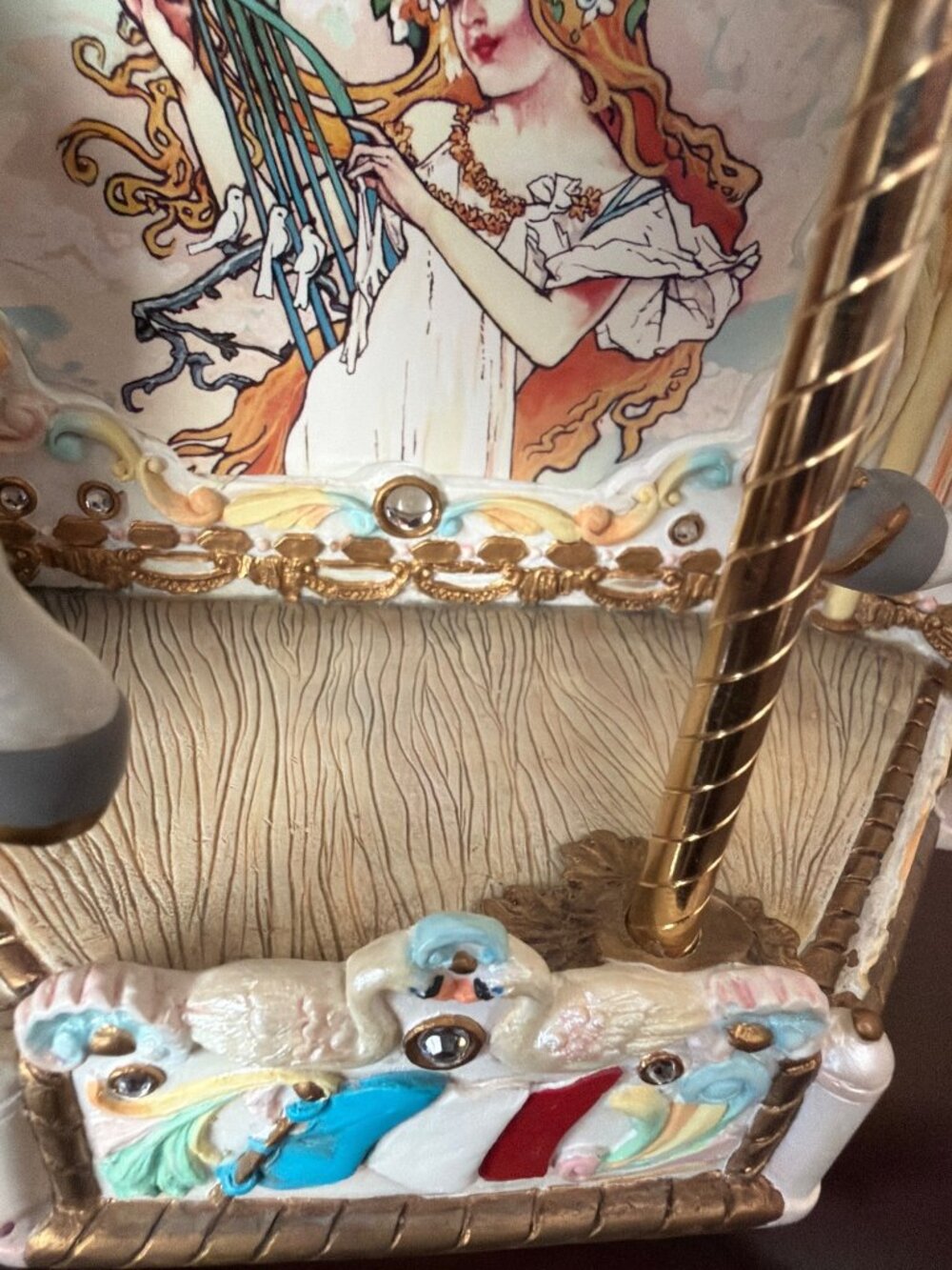 1998 Willitts Ann Dezendorf Carousel Memories Swan Jumper Music Box LE Tested - Picture 10 of 17